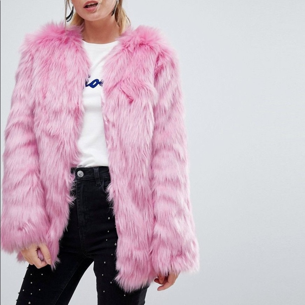 SOLD - Faux Fur Coat - Pink